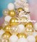 Metallic Shiny Gold and White Balloons 12 Inch 68PCS White Gold Confetti Balloons Latex Helium Balloon Set